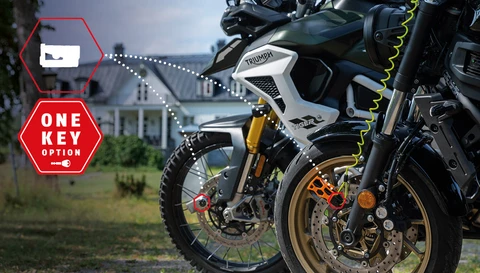 Mit einem Schlüssel mehrere Motorradschlösser bedienen? Möglich mit der One Key Option. © ABUS