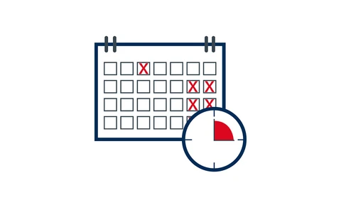 Locking plan icon with defined access times