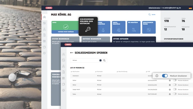 Schließmedium verloren