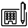 A sketch of a building outline, with a pencil to the right of it.