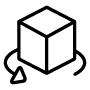 Drawing of a cube, three-dimensional view..