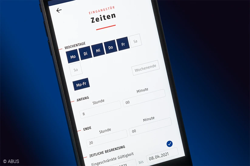 Teljes körű ellenőrzés: Állítsa be azokat az időszakokat, amikor barátai, nagyszülei, munkásai, takarítói és mások beléphetnek otthonába © ABUS