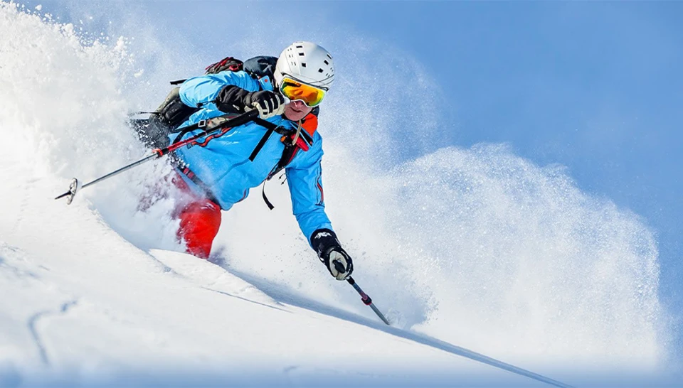 Ein Skifahrer auf der Hörnerbahn