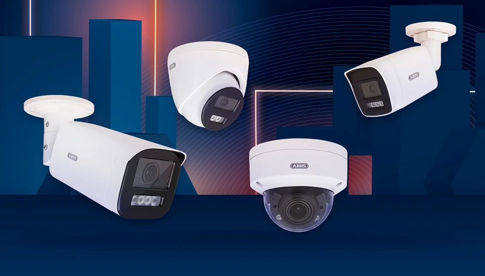 Verschiedene Kameramodelle von ABUS in weißer Ausführung © ABUS