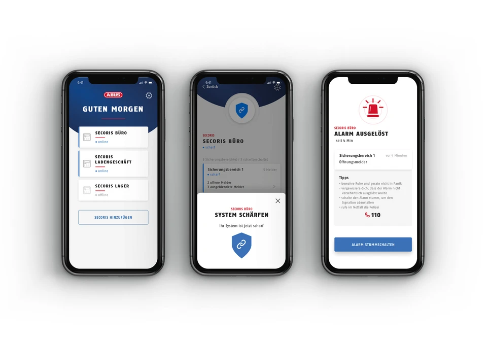 Illimité et gratuit - utilisez votre Secoris simplement et facilement via l'application © ABUS