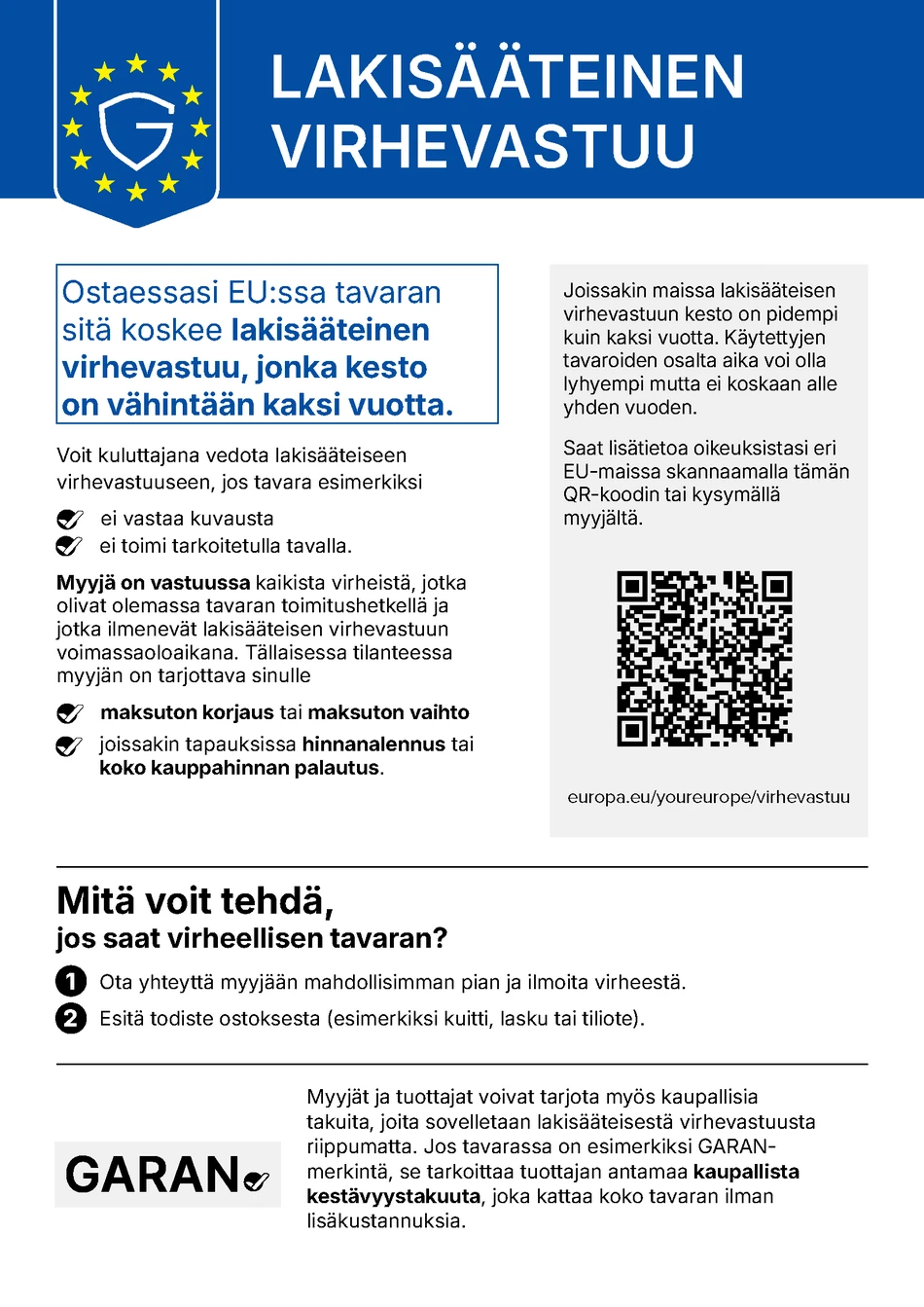 EU ilmoitus lakis&auml;&auml;teisest&auml; virhevastuusta