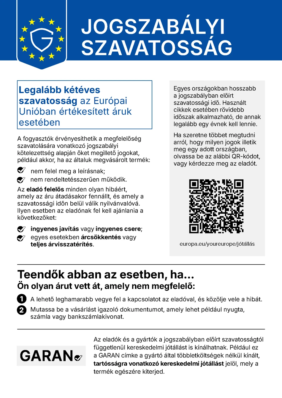 EU-t&aacute;j&eacute;koztat&oacute; a szavatoss&aacute;gr&oacute;l