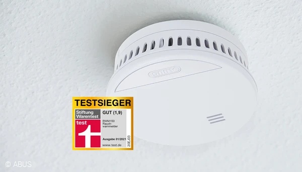 Testsieg für den ABUS Rauchmelder RWM150 © ABUS Testsieg für den ABUS Rauchmelder RWM150 © ABUS
