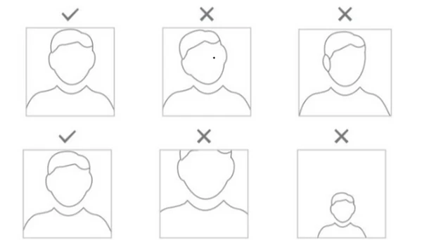 Wie wird ein Gesicht in FaceXess eingelernt? Richtige Position beachten.