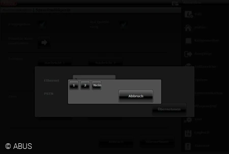 Weboberfl&auml;che der Secvest:: Kommunikationsreihenfolge w&auml;hlen  &copy; ABUS