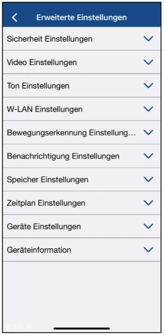 Persönliche Einstellungen vornehmen in der App2Cam © ABUS Persönliche Einstellungen vornehmen in der App2Cam © ABUS