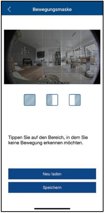 Bereiche ohne Bewegungserkennung markieren © ABUS Bereiche ohne Bewegungserkennung markieren © ABUS