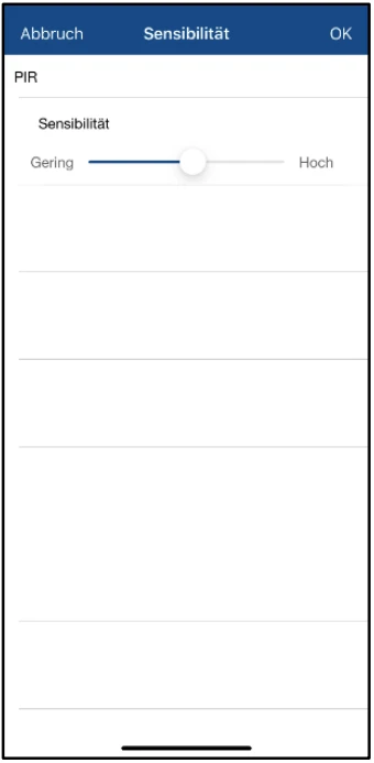 Stellen Sie bei Bedarf die Empfindlichkeit des PIR-Sensors manuell ein &copy; ABUS