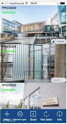 App2Cam Plus - &Uuml;bersicht der Vorschaubilder &copy; ABUS
