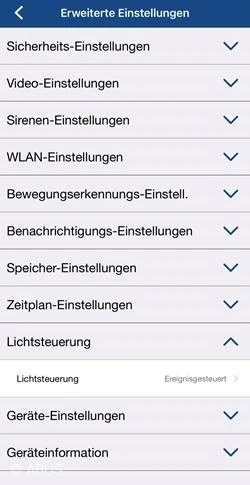 Ereignisgesteuerte Lichtsteuerung der Lichtkamera &copy; ABUS