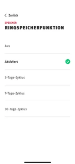 Ringspeicherfunktion der Lichtkamera